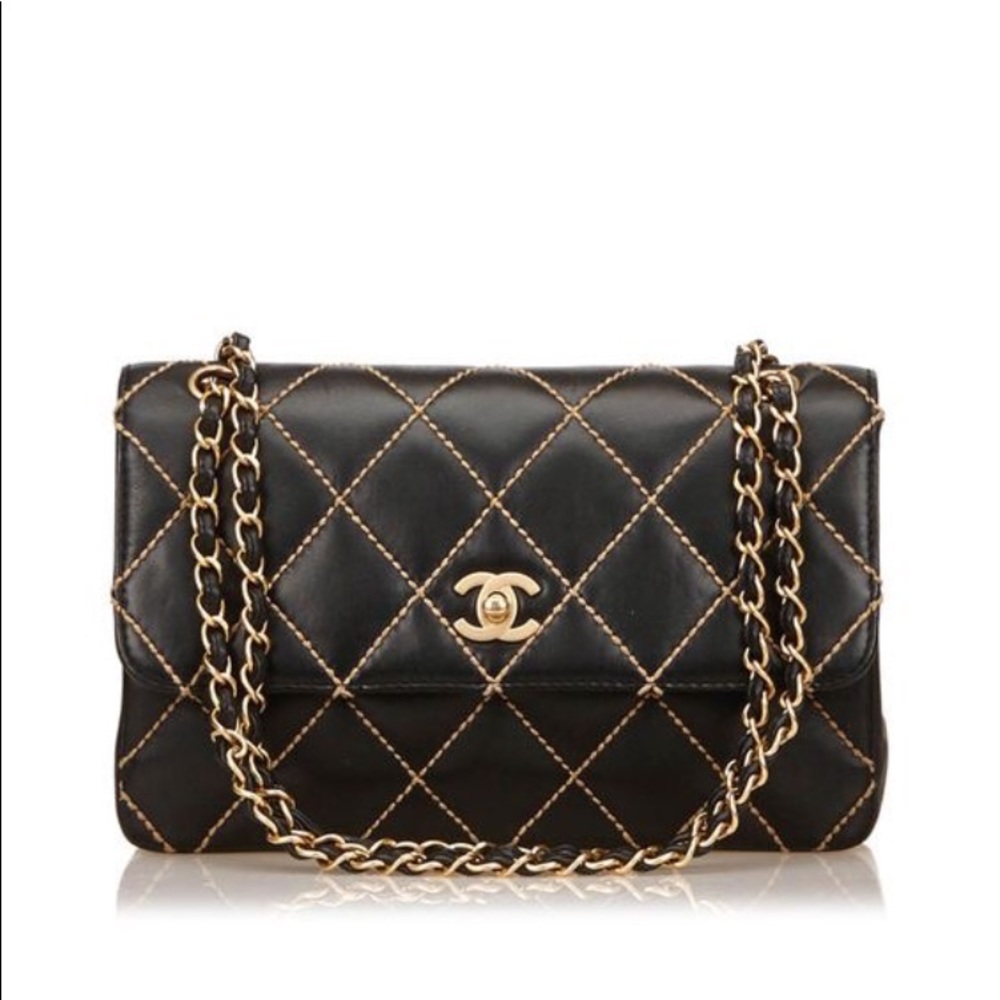 CHANEL CALF SKIN Wild stitch flap bag 💝 - Picture 3 of 8